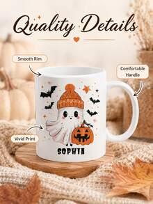 Personalized Halloween Mug, Spooky Gift, Customized Cute Ghost Halloween Mug, Spooky Ghost Mug Gift, Customized Halloween Mug - Multicolor - View 7