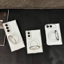 Casing Ponsel Lipat Anti-Kuning Bening Kristal dengan Perlindungan Engsel Pegas, Penyangga Putar 360°, Mendukung Pengisian Daya Nirkabel Magnetik, Kompatibel dengan Galaxy Z Fold 8/Fold 8 Ultra/Fold 7/Fold 6, Kompatibel dengan iPhone Ultra Fold - Clear - View 11