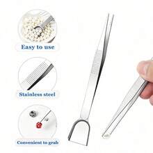 KLONKEE 1 buah/3 buah Set Tang Perhiasan 6-in-1 Multi-Ukuran dengan Tang Bulat Berbagai Diameter, Pinset Perhiasan, Pembuka Cincin, Pegangan Anti Selip, Alat Perhiasan Profesional untuk Gelang, Anting, dan Kerajinan Kawat Buatan Tangan - A - View 2