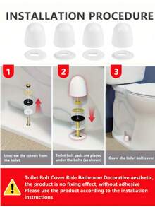 4/2/1pc Toilet Bolt Caps, Plastic Toilet Base Screw Cover Caps, Decorative Protective Caps For Bathroom Toilet Floor Bolts, Rust‑Proof Anti‑Scratch Replacement Toilet Hardware Accessory For Concealing Exposed Screws - Multiple Styles - View 11