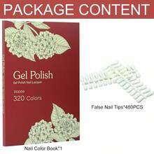 320 Nail Book,With 480 False Tips,Professional Nail Color Swatches Book For UV Gel Polish Nails Art Design - View 12