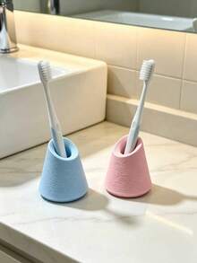 1/2/3/4/5pcs Mini Textured Slanted Toothbrush Holder, Multi-Color Single Toothbrush Stand, Bathroom Sink Organizer, Simple INS Style, Student Dorm, Travel, Toiletries Storage Decor - Multicolor - View 11