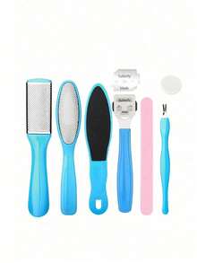 Foot Care Set, Includes Foot Scraper, Dead Skin Remover, Foot File, Pedicure Tools, Stainless Steel Foot Rasp, Foot Cleaning Tools And Nail Clippers, Suitable For Home Pedicure And Salon Foot Spa, Used To Remove Hard Calluses And Cracked Heels - Blue - View 16