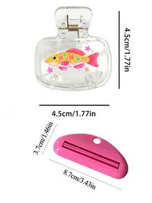 彩色沙丁魚主題便攜式牙刷盒，印有可愛沙丁魚圖案，透明旅行牙刷收納盒，牙刷頭保護夾，牙刷保護套，方便攜帶，防塵設計，適合送給愛人、朋友、家人、老師、旅行愛好者的理想禮物，居家、宿舍、度假必備。適用於生日禮物、開學禮物、婚禮配件、教師節禮物以及春夏必備品 - 彩色 - 查看 11