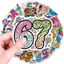 50pcs 67 Theme & Internet Slang Aesthetic Stickers | Perfect For Decorating Water Bottles, Laptops, Skateboards, And Luggage - Vinyl Stickers For Phone Cases And Tablets - Multicolor - View 8