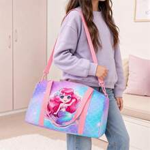 Pink Mermaid & Fish Scale Print Girls Children's Travel Luggage Bag, Zippered Tote Bag With Top Handle And Shoulder Strap, Suitable For Dance And Camping - MERMAIDS-7 - View 4