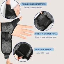 1pc Women's Soft Thumb Compression Wrist Support Band, Suitable For Sports, Work, Typing, Sleeping - Left - View 4
