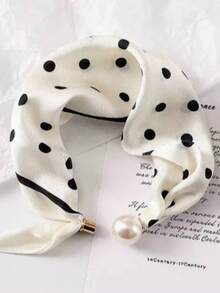 1pc Magnetic Buckle Small Square Scarf Long Silk Scarf Women Spring Summer Matching Shirt Professional Decorative Thin Scarf - Multicolor - View 7