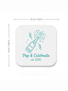 Personalized Name And Year Coaster, Custom Text Drink Coaster With Line Art Party Design, Custom Beverage Coaster, Birthday Party Table Decor, Celebration Drink Mat, Coffee Coaster, Birthday Gift For Friends, Family, Party Hosts And Guests. - Multicolor - View 64