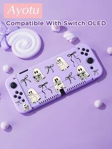 Ayotu Ghost & Bow & Book Pattern Switch Protective Case, Compatible With New Switch 2 (2025)/Switch NS/Switch OLED, Can Be Used On Dock Without Removing Protective Case, Universal Game Controller Protective Cover, Switch Game Accessories, Anti-Drop & Anti-Scratch, Halloween Theme & Birthday Gift. - View 13