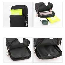 Multi-LayerZipper Crossbody Phone Bag,UnisexLightweightNylonSmallSlingBag,Portable Outdoor Travel Crossbody Bag,VersatileCasualMiniSingle-Shoulder Bag - Multicolor - View 3