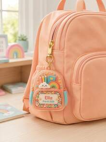 Custom Bow Acrylic Keychain, Children's Back To School Backpack Tag, Personalized Name And Contact Information, Cute Backpack Charm - Multicolor - View 12