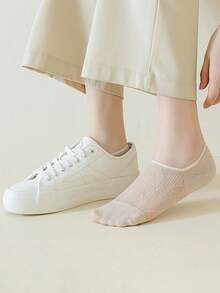1/5/10Pairs Women's Short Socks, Transparent Invisible Socks, Comfortable & Breathable, Random Colors - Multicolor - View 4
