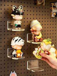 Wall-Mounted Figure Display Shelf, No-Drill Acrylic Storage Box, Wall Display Cabinet, Suitable For Figures, Standees, Mini Beads, Space-Saving Home Decor Storage Rack - Multicolor - View 6