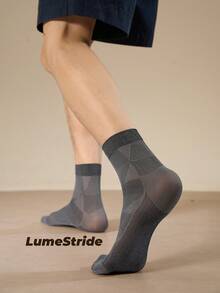 Men Crew Socks | Business & Everyday | Versatile Mid-Calf Socks | Comfortable Nylon Soft, Sweat-Absorbent And Breathable | All-Match Style - Dark Grey - View 3