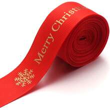 5 Yards/Roll 2.5cm Polyester Christmas Series Gold Foil Ribbon Bows Flowers Gift Packaging Material Christmas Ribbon For Flowers Cakes Christmas Tree Decoration Ribbed Ribbon DIY Decoration Packaging Gifts Party Holiday Supplies - Webbing - View 14