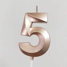 HIBIRTH 1件創意玫瑰金歌劇風數字生日蠟燭 蛋糕裝飾 0-9 數字 生日週年願望慶祝派對烘焙配件 - 查看 16