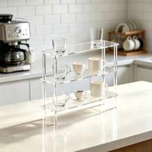 Acrylic Display Stand, Desktop Cup Storage Rack, Sturdy Countertop Organizer, Suitable For Mugs, Water Cups, Decorative Items Collection, Kitchen Cabinet Decor - Multi-color - View 3