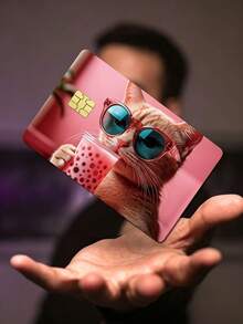 5pcs Credit Card Stickers Privacy Protection Card Film, Cute Cat Drinking Milk Tea Card Sticker Birthday Gift, PVC Material, Anti-Fingerprint, Anti-Scratch, Wear-Resistant Card Sleeve, Suitable For Men, Women, Couples, Chip Cards, Bank Cards, Credit Cards, Transportation Cards, Student Campus Cards. - A - View 5