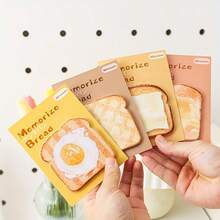 Toast Sticky Notes, Non-Adhesive Memo Pads, Tear-Off Office Memo Notes, Index Sticky Notes, Student Learning Office Notes, Universal For Travel, INS Style, Highly Attractive Learning Stationery, Cute Paper Notebook, Bright Yellow, Healing Color, And Material, Thick Paper, No Bleed-Through, Back To School Season Recommended, Back To School Season Recommended - one-size - View 2