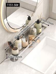 Bathroom Sink Storage Shelf, Faucet Storage Shelf, No-Drill Installation, Space-Saving Design, Suitable For Bathroom, Kitchen And RV, Used For Storing Cosmetics, Skincare Products And Toiletries, Bathroom Shelf - Multicolor - View 12