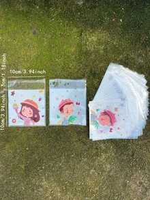 50pcs Cute Cartoon Character Print OPP Self-Sealing Bags, Unisex Pattern, Party Gift Packaging Bags, Suitable For Parties, Gatherings, Events, Decoration - Multiple Styles - View 2