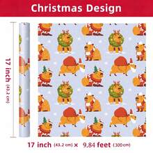 1 Roll Of Christmas Gift Wrapping Paper Featuring A "Capybara Pattern;Perfect For Christmas Gift Wrapping,Holiday Party Decor,Home Festive Decoration,DIY Craft,Festive Favour Wrapping 1 Roll Size: 43 Cm X 300 Cm. - A - View 9