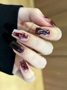 Halloween Nail Stickers Color Gradient DIY Self Adhesive Art Decals Strips Manicure Decorations Suitable For Home, Workplace, Outdoor Travel, Gift Giving, Salon - Redwood - View 5