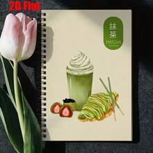 Vintage Japanese Matcha Tea Ceremony Illustration A5 Spiral Notebook, 50 Sheets 100 Pages, For Office, Classroom, And Meeting Records, Portable Notepad And Diary For Professionals, Creative Gift - One Book (50 Pages, 100 Pages) - View 9