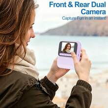 Kamera Cetak Instan, Kamera Cetak Foto Multifungsi Portabel, Kamera Cetak Instan, Kamera Digital dengan Fungsi Cetak Foto Instan – Zoom Optik 8x, Video HD 1080P, Pemutaran Musik, Flash Terintegrasi, Baterai Kapasitas Besar 1300mAh, Portabel dan Mudah Digunakan, Hadiah Sempurna untuk Liburan dan Acara Spesial (Natal, Ulang Tahun, Thanksgiving, Tahun Baru). - View 8