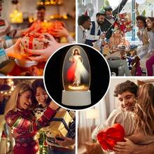 1pc Acrylic Christian Jesus Night Light USB Powered Acrylic Table Lamp Warm Light Religious Home Decor Church Souvenir Ideal Gift For Friends - A - View 7
