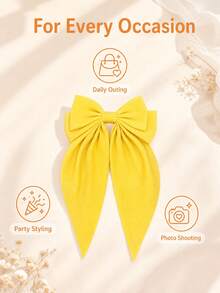 1/12/15Pcs Random Vintage French Ribbon Bow Hair Clips For Women, Sweet Daily Decorative Barrettes - Multicolor - View 4