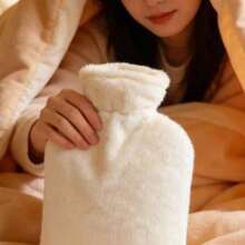 1/2pcs 500ml PVC Hot Water Bottle, Can Be Used As Warm Water Bag, Hand Warmer, Heating Pad, Explosion-Proof Design, With Cute Plush Cover - A - View 3