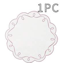 1/4pcs Polygon Pink Asymmetric Embroidered Bow Napkins, Suitable For Valentine's Day, Weddings, Holidays And Daily Use. - Multicolor - View 12