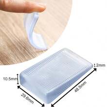 4/8pcs Transparent Wedge Shims, Table And Bed Leveling Chocks, No Drilling Windproof Fixed Door Stopper, Stackable Design, For Home Decoration - Clear - View 2