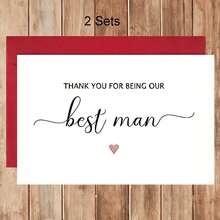 1pc Best Man Invitation Card, Thank You Card For Best Man, Wedding Card, Father's Day Card, Father's Day Gift - Multicolor - View 11