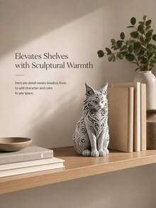 American Curl Cat Pattern Statue Desktop Ornament. Office Desk Decoration/ Paperweight, Home Decor. Simple Yet Exquisite. The Perfect Gift For Friends And Colleagues, A Must-Have For Cat Lovers - Regular Model - View 5