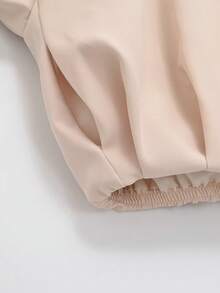 Women's Minimalist Stand Collar Short Flight Jacket - Apricot - View 10