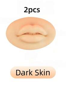 2pcs Silicone 5D Lip Practice Modules, 3D Realistic Lip Model, Semi-Permanent Tattoo Practice Skin, Plump Lip Mold, White/Deep/Black Solid Lip Blocks For Beginners Training, Tattoo Makeup Tools - Multicolor - View 11
