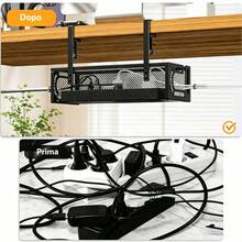 Soporte multi-enchufe para debajo del escritorio, metal negro - negro - Ver 5