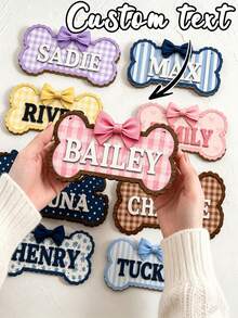 Personalized Wooden Dog Bone Hanging Sign, Customized Dog Name Plate, Dog Room Decor, Dog Mom Gift, Pet Owner Gift, Puppy Name Plaque - Multicolor - View 1