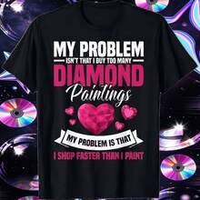 Diamond Craft Embroidery Kit For Adult Diamond Artist T-Shirts, Creative Wine - Black - View 1