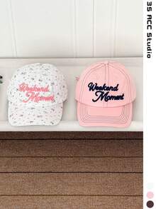 Brown Soft Top Student Personalized Letter Embroidered Minimalist Embroidered College Style Cute Sweet Plaid Baseball Cap Women Spring Summer Thin Long Brim Sun Protection Street Baseball Cap Plaid Baseball Cap American British College Style Unisex Large Head Circumference Sun Protection Sports Baseball Cap - Multicolor - View 5