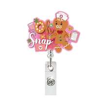 1pc Christmas Element Acrylic Doctor Nurse Retractable Badge Reel ID Card Holder - Multicolor - View 5