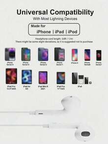 In-Ear Wired Earphones With Lightning Connector And In-Line Remote Volume Control, Compatible With IPhone 14/13/12/11/XR/XS/X/8/7/SE/Pro/Pro Max, Christmas/Family Gift - View 8