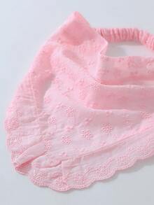1件原創花卉刺繡捲邊女款髮箍頭巾，適合日常與度假使用 - 淺粉色 - 查看 3