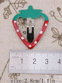 4pcs Cute Strawberry Shaped Hair Clips, Minimalist Hollow For Kidsehead Clips, Sweet Side Bangs Fixing Clips - Multicolor - View 2
