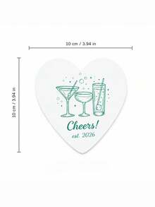 Personalized Name And Year Coaster, Custom Text Drink Coaster With Line Art Party Design, Custom Beverage Coaster, Birthday Party Table Decor, Celebration Drink Mat, Coffee Coaster, Birthday Gift For Friends, Family, Party Hosts And Guests. - Multicolor - View 19