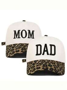 BONNY BOOM 2pcs "Dad Mom" Couple Baseball Cap, Unisex, Sporty Style, Suitable For Spring, Summer, Autumn, Winter, Gift For Parents - Washed Black + Washed Black - View 23