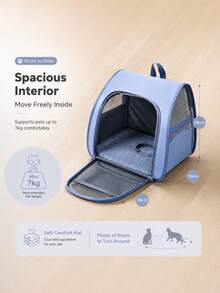 1PC Oxford Cloth Transparent Breathable Pet Backpack With Shoulder Strap, Suitable For Dogs/Cats Up To 13lbs, Multipurpose For Outdoor Use, Large Capacity Portable Pet Carrier - Multicolor - View 5